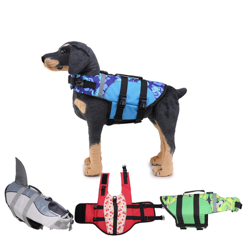 Pet Dog Life Vest Summer Shark Mermaid Pet Life Jacket Dog Clothes Harness Dogs Swimwear Pets Swimming Suit