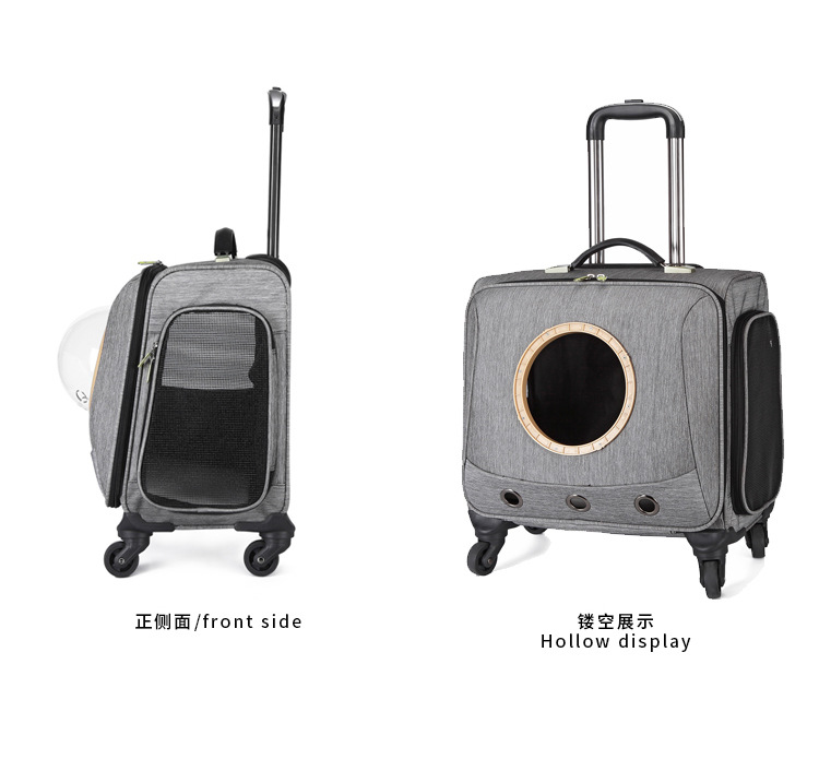 Trolley Case Four wheel silent pet suitcase Convenient to go out  Cat bag dog bag General pet box cat carrier